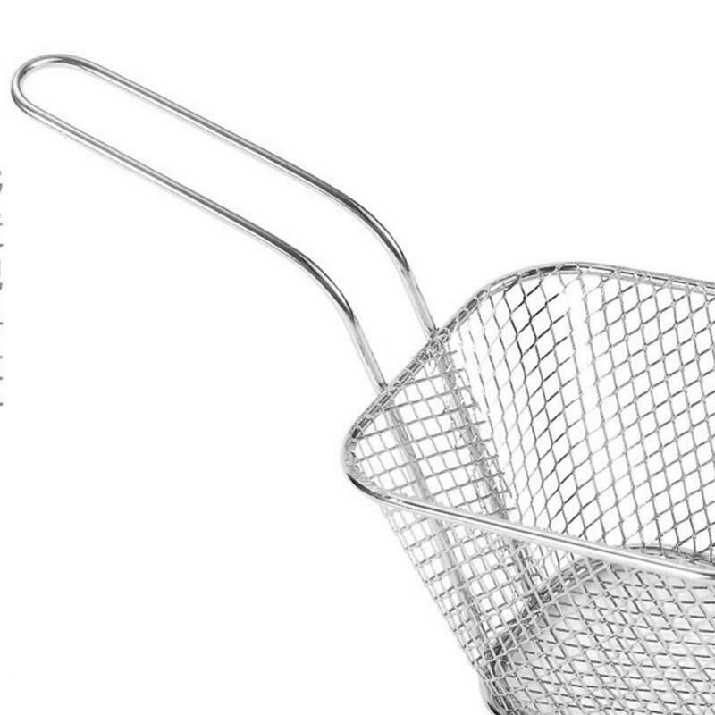 Professional Rectangular Stainless Steel French Fries Basket Small Individual