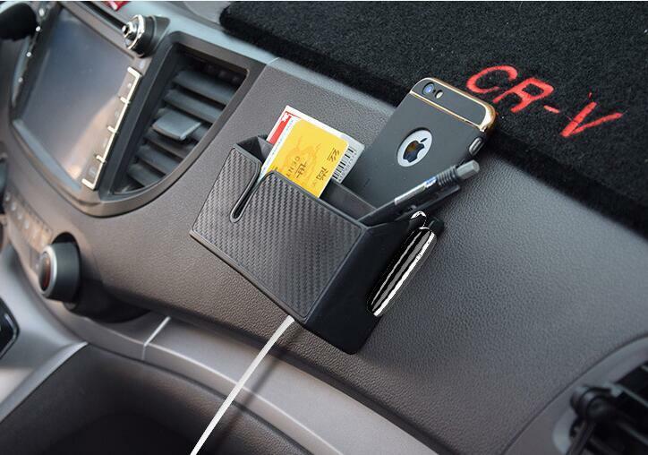 Car Air Vent Storage Box Cell Phone Charging Cigarette Tickets Organizer Holder