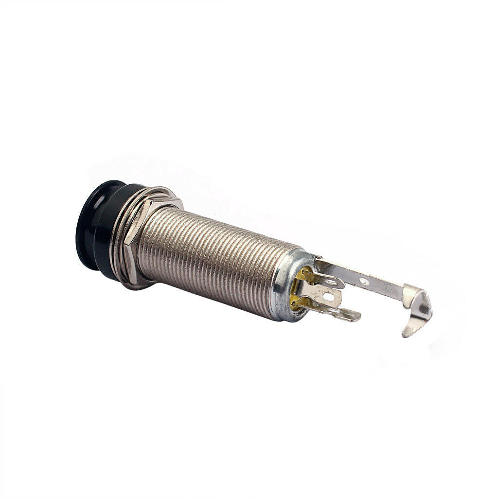 Nickel&Black Guitar End Pin Output   1/4'' Stereo for Acoustic Guitars