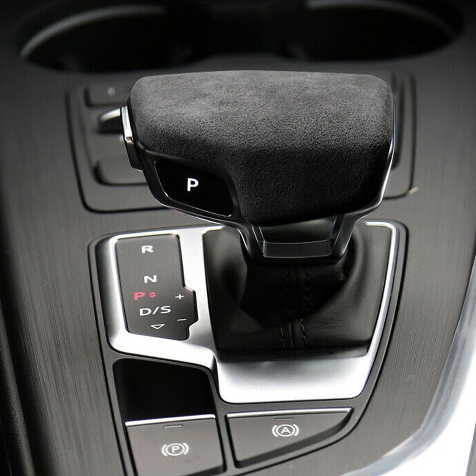 Gray Alcantara Suede Gear Shift Panel Cover For Audi A4 S4 S5 RS5 B9 A5 Q5 Q7
