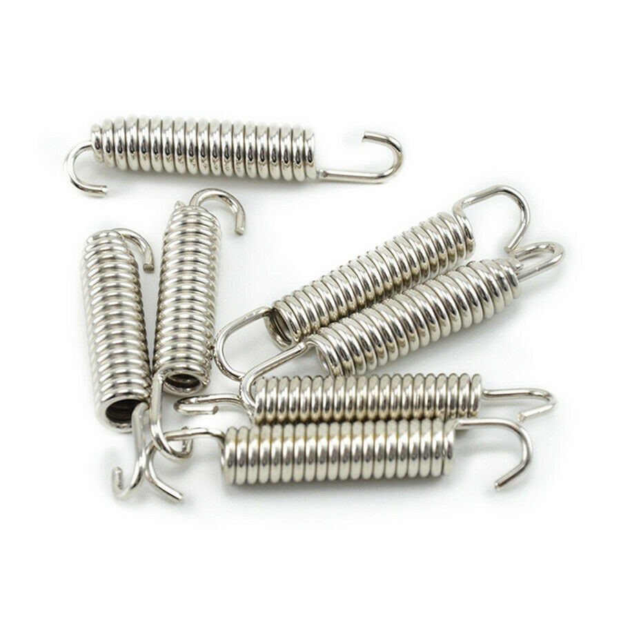 6pcs 58mm Motorcycle Exhaus Mounting Spring Hook With Fastener Stainless Steel