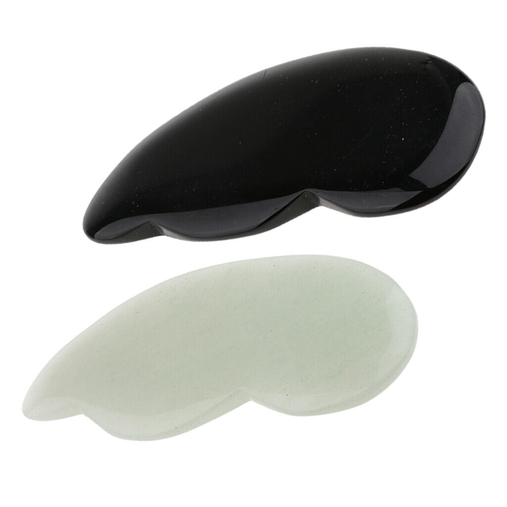 Jade Gua Sha Board Guasha Scraping Massage Tool for Neck Face Back Arm Black