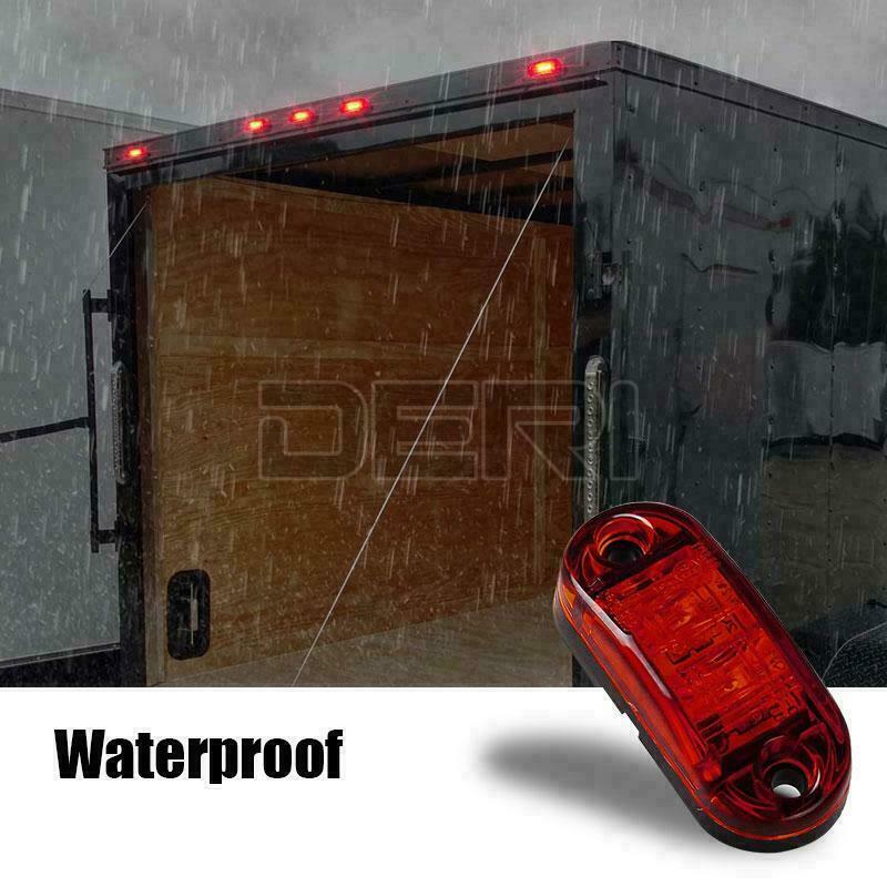 10X Red Side Marker Light Clearance Indicator Rear Lamp LED Trailer Truck Bus RV