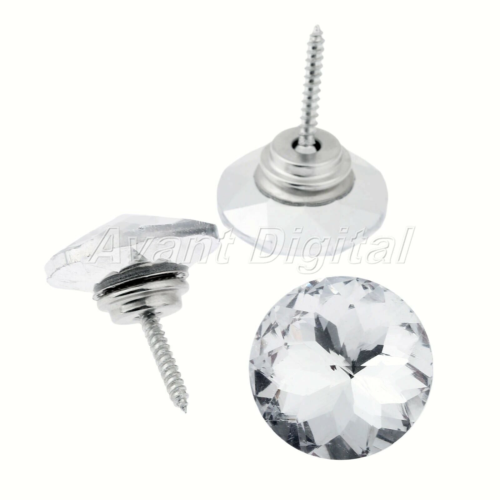 2.5cm 10pcs Sofa Screw Sew Buttons Crystal Upholstery Nails Tacks Shiny Pattern