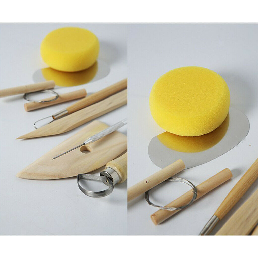 8 Pack Wood Clay Sculpting Tools Wooden Handle Pottery Carving Tool Kit
