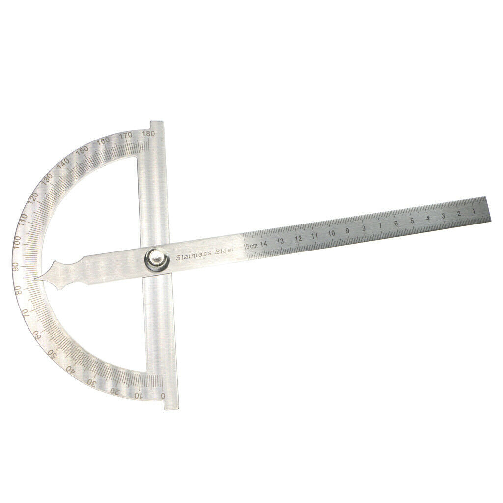 Metal 0-180 Degree Protractor Arm Measure Ruler Angle Finder Gauge 15cm 180°