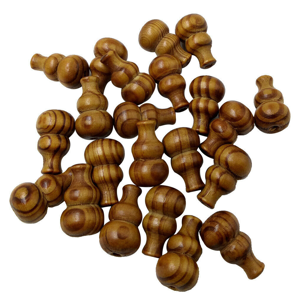 25pcs Calabash Gourd Natural WOODEN BEADS Spacer Fashion Jewelry Making 27mm