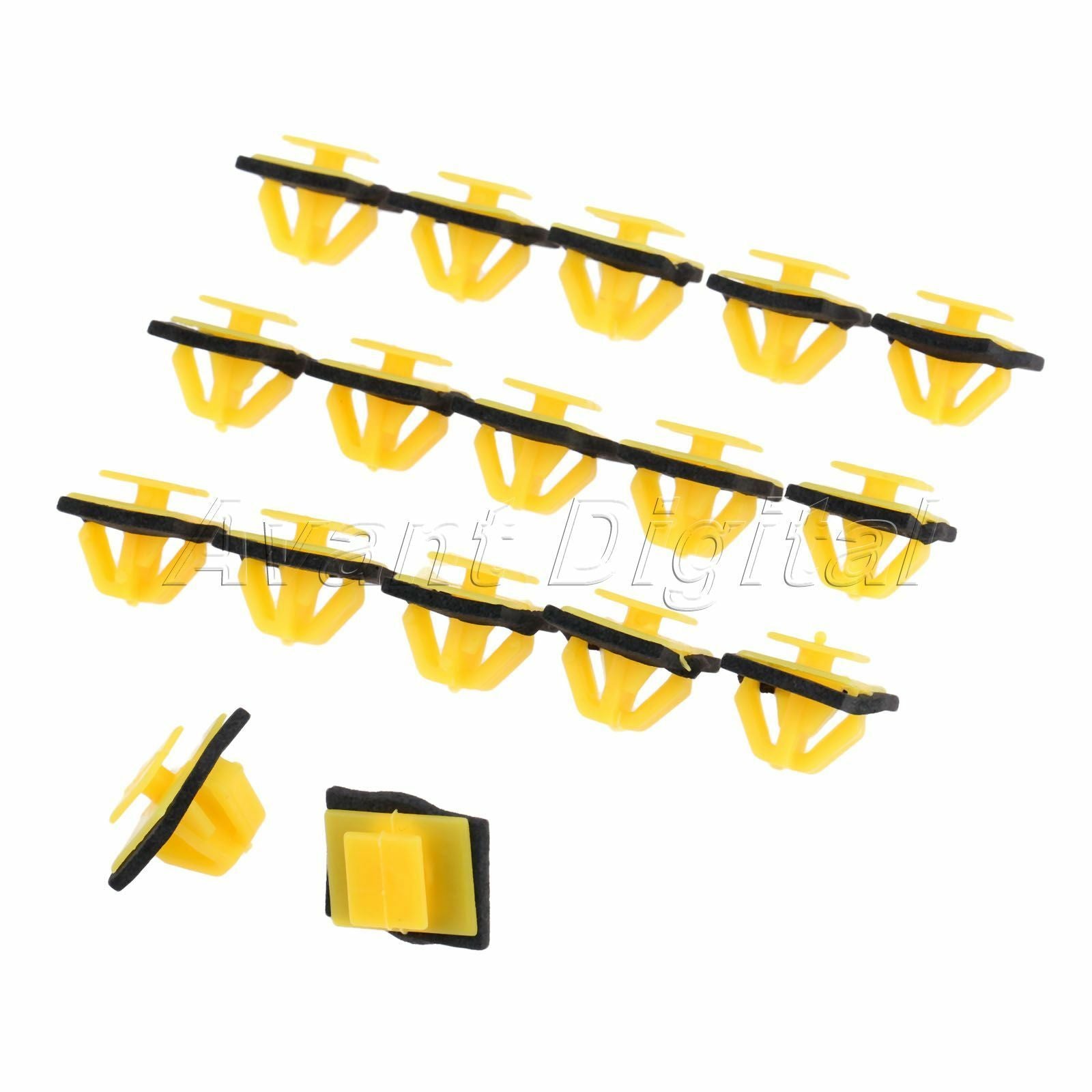 50PC D184 Auto Car Clips Fastener Door Guard Plate Wheel Clip Plastic Yellow