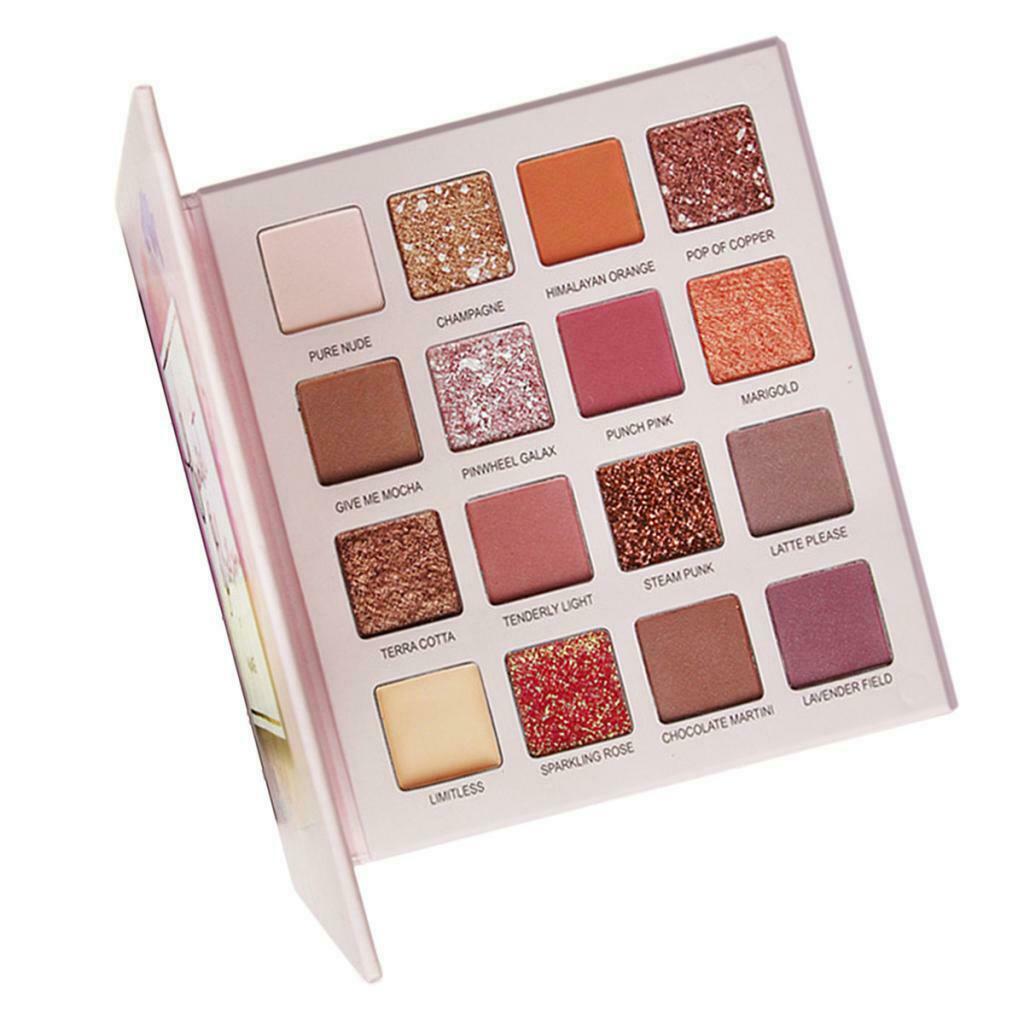 16 Colors Glitter Pearlized Eyeshadow Palette Blendable Eye Shadow Set 02