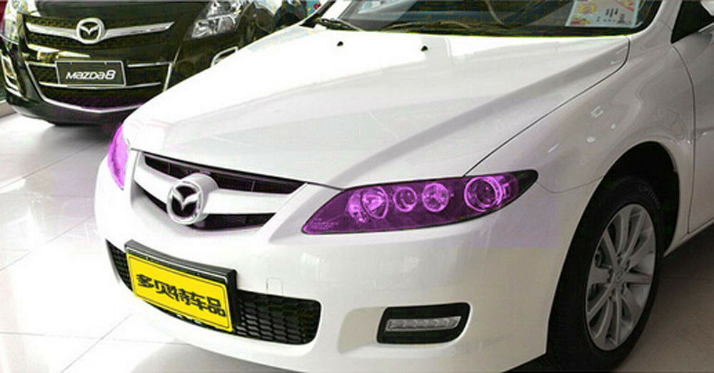 Fog Tail Headlight DRL Cover Film Purple Decorative Vinyl Wrap 12"*40" For Benz