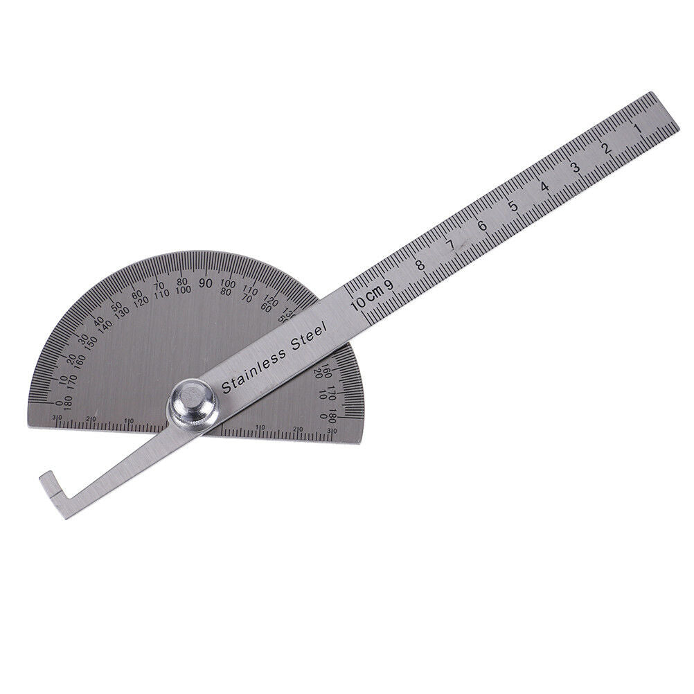 Stainless steel 180 degree protractor angle finder arm measuring ruler tool D FT