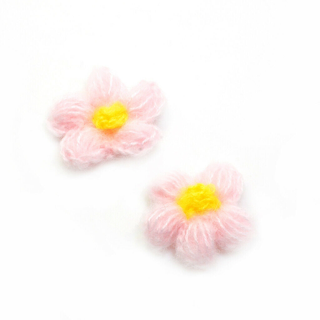 10pcs Crochet Flowers Patches Embellishment Scrapbook for Bag Decor Craft