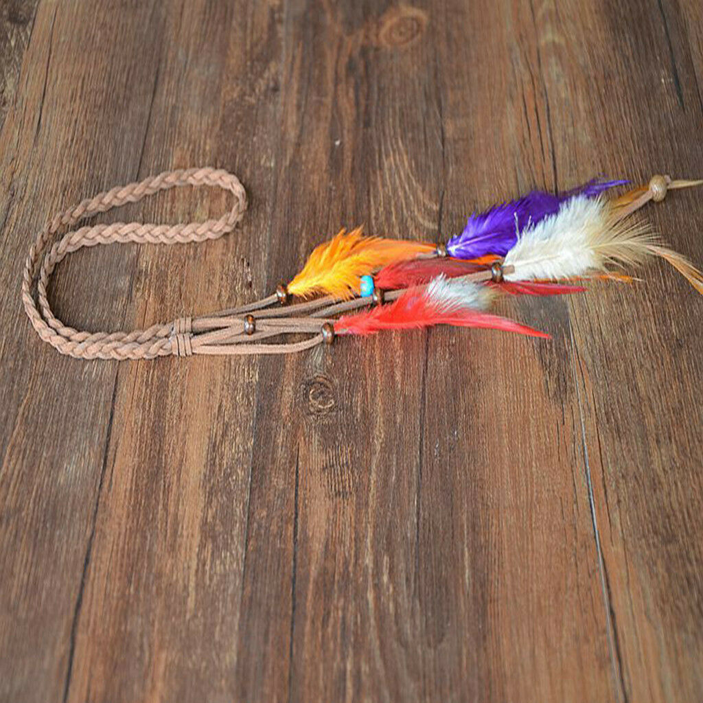 Behomian Feathers Gypsy Tassels Headband Hair Headpiece Festival Jewelry