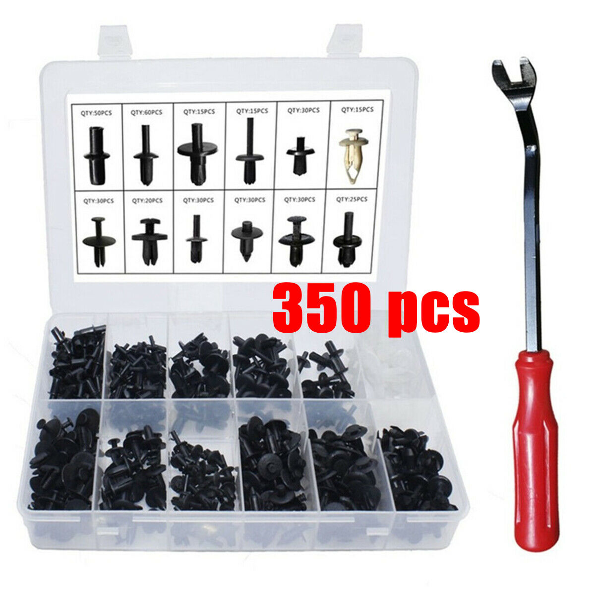 350Pcs nylon rivet fasteners Trim Moulding Clip Screwdriver Car Body Push Pin