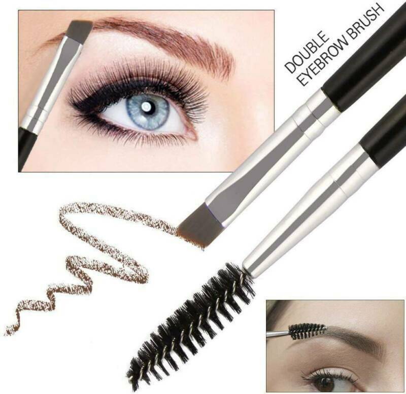 Pro Double Sided Ended Eyebrow Makeup Wand Brow Shaping Angled Eyelash Brush