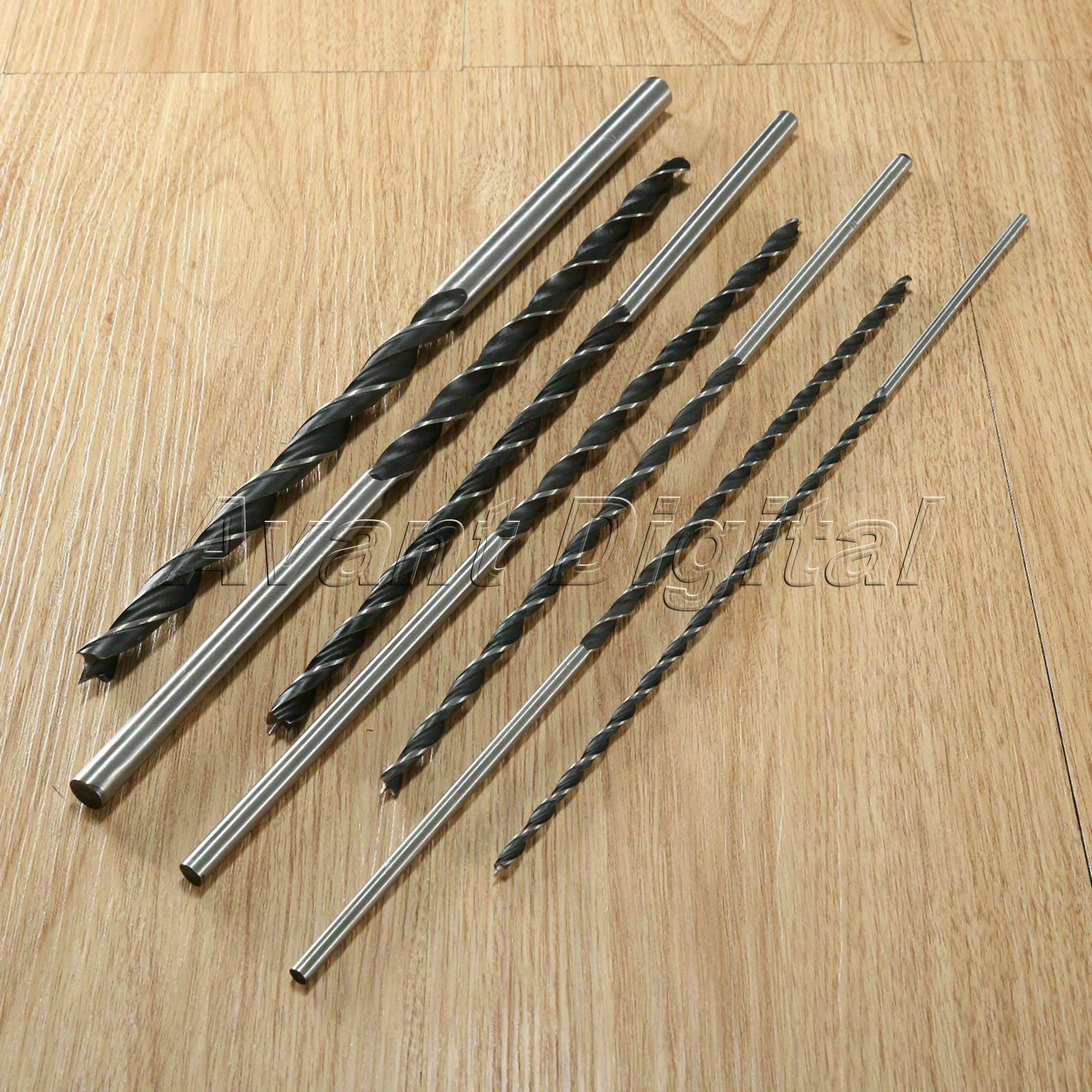7Pc 4-12mm Brad Point Center Twist Drill Bits Extra Long Woodworking Boring Tool