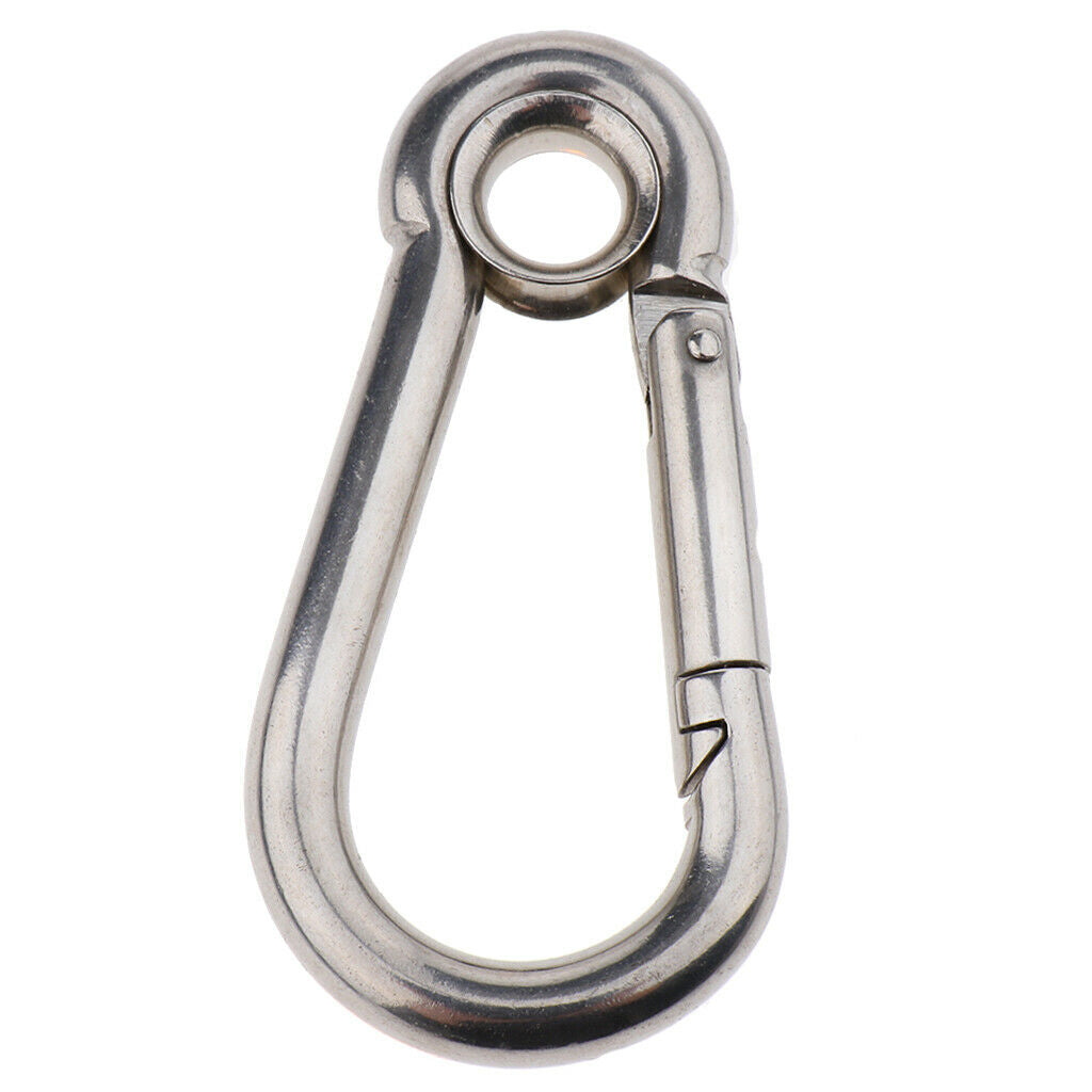 2X Spring Snap Hook Stainless Steel Clip Keychain Carabiner for Camping Hiking