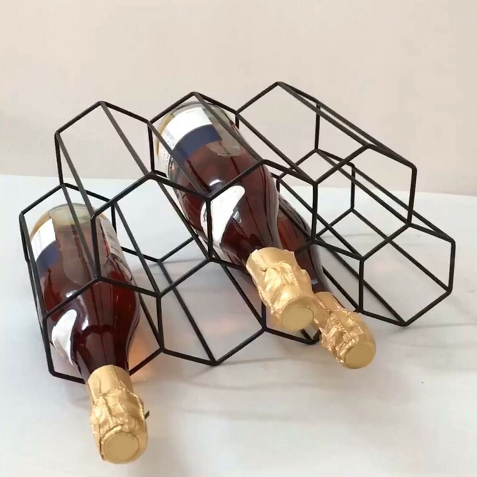 Hexagonal Metal Freestanding Floor Stands for Mini Bars Home Pantry Cabinet