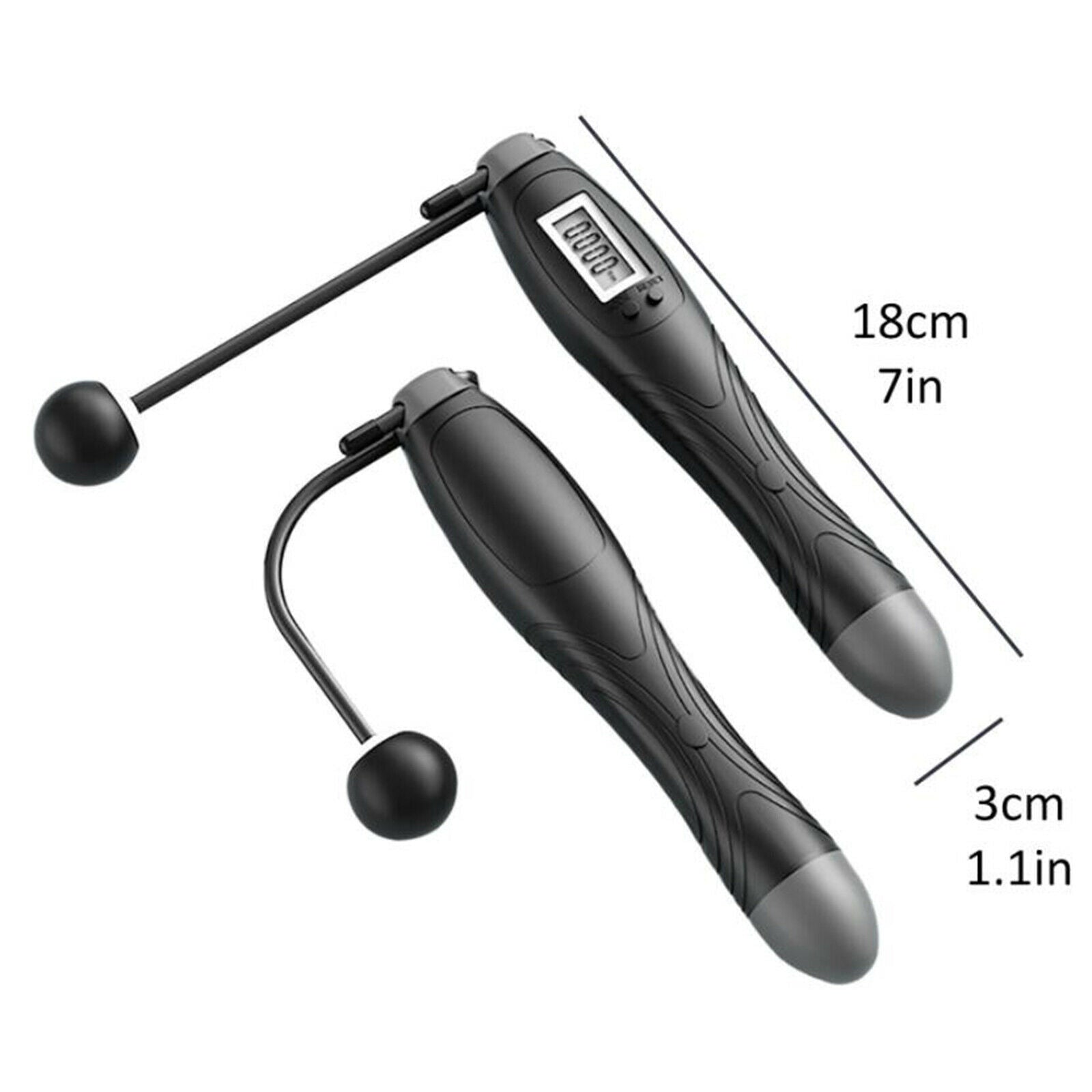 2x Weighted Ropeless Jumping Rope Digital Count Dual Mode Exercise Equipment
