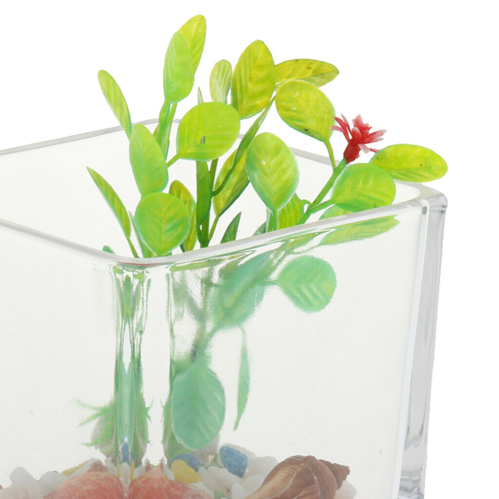Thickened Glass Ecological System Aquarium Fish Tank Desktop Decor Clear