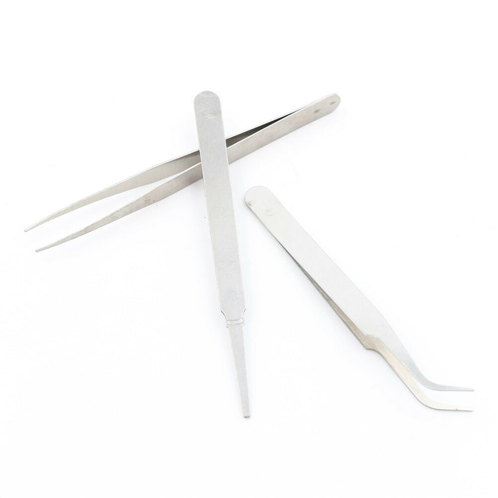 3pcs/set Stainless Steel Tweezer DIY Tool Repair Precision Assembly Electr.l8