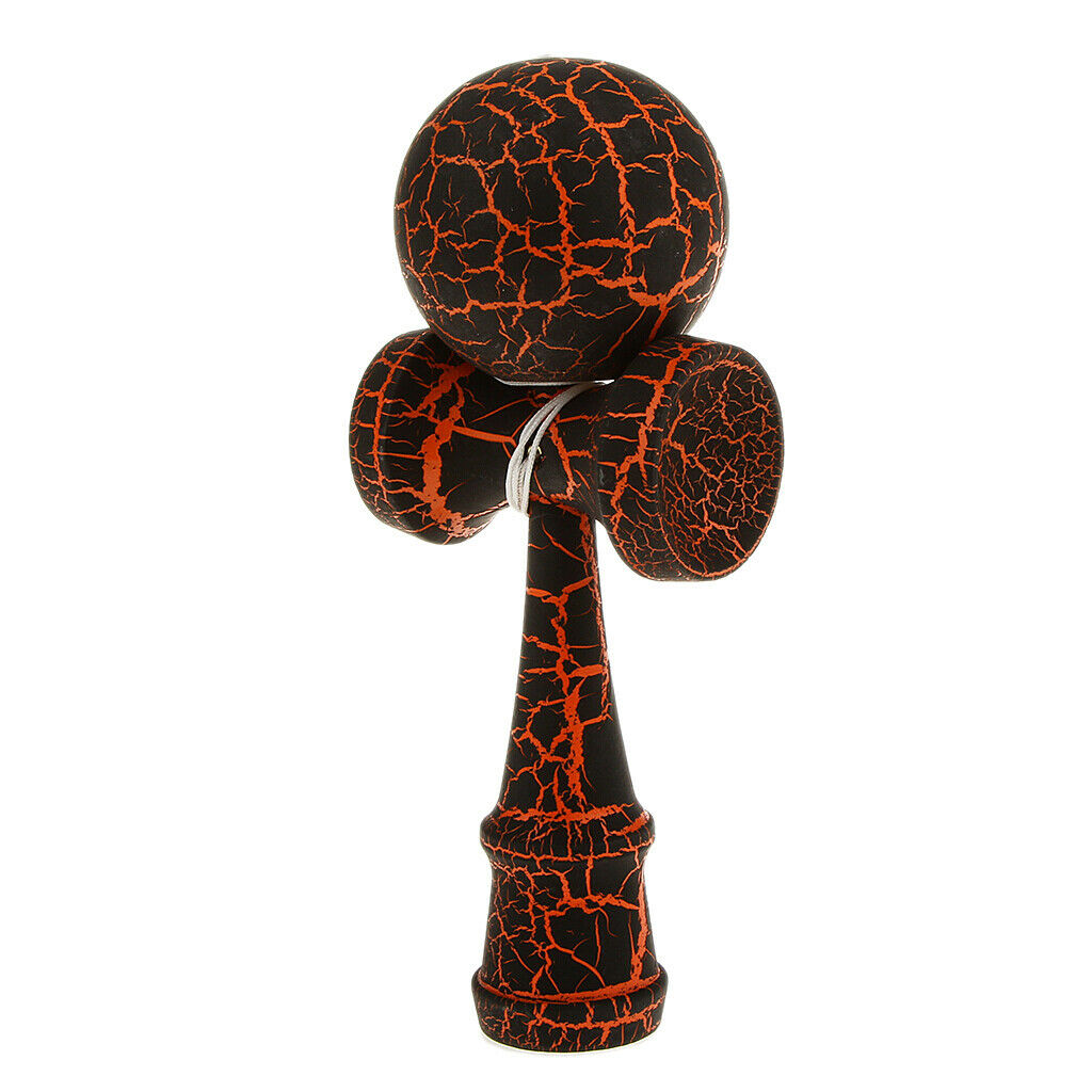 Crack Wood Games Painting Kendama Ball Kids Toys Black And Orange,