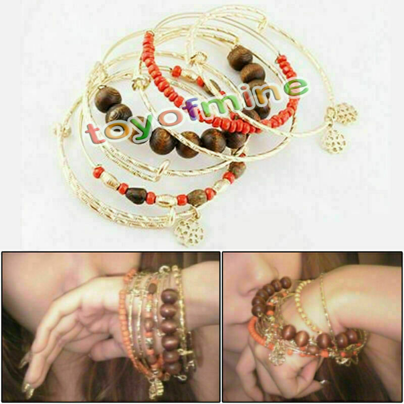 Multilayer Natural Pine Bead Bohemian Bracelet