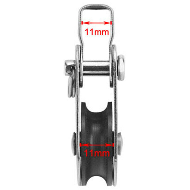 1Pc Stainless Steel 316 Pulley Block Rope Runner Kayak Boat  Anchor Troll Tt