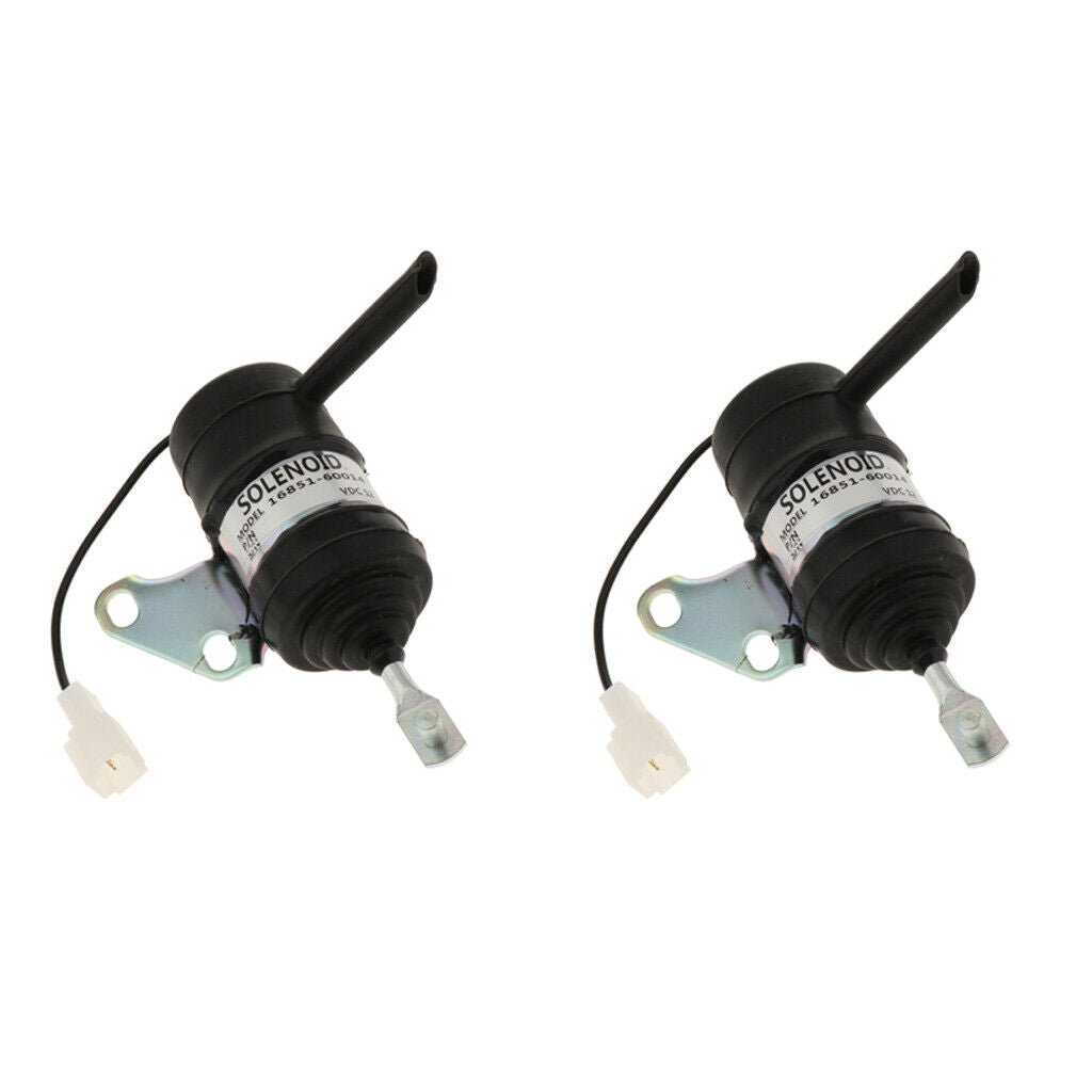 2pcs Performance 16851-60014 Fuel Shut Down Solenoid Kubota Excavator RTV900