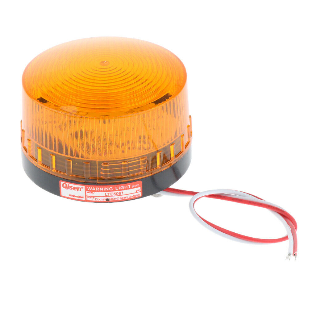 24V Industry Stroboscopic / Always-on Warning Light Round Beacon Lamp Yellow