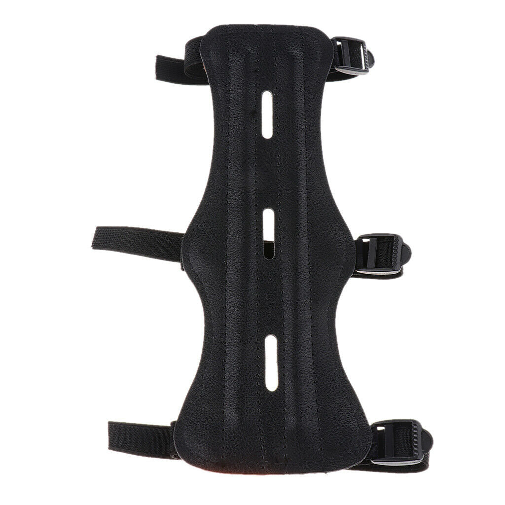 3-Strap Archery Shooting Arm Guard PU Quick Release Arm Protector Men Women