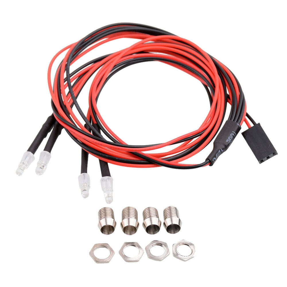 4pcs White And Red LED Lamp 3mm Upgraded Accessory for 1/10 1/16