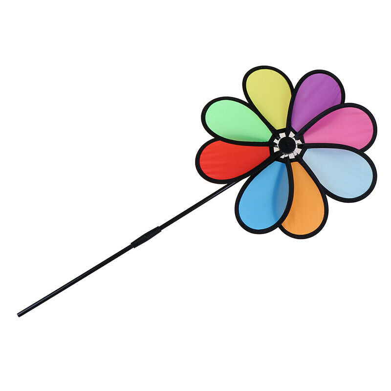 Colorful Rainbow Dazy Flower Spinner Wind Windmill Garden Yard Outdoor De.l8