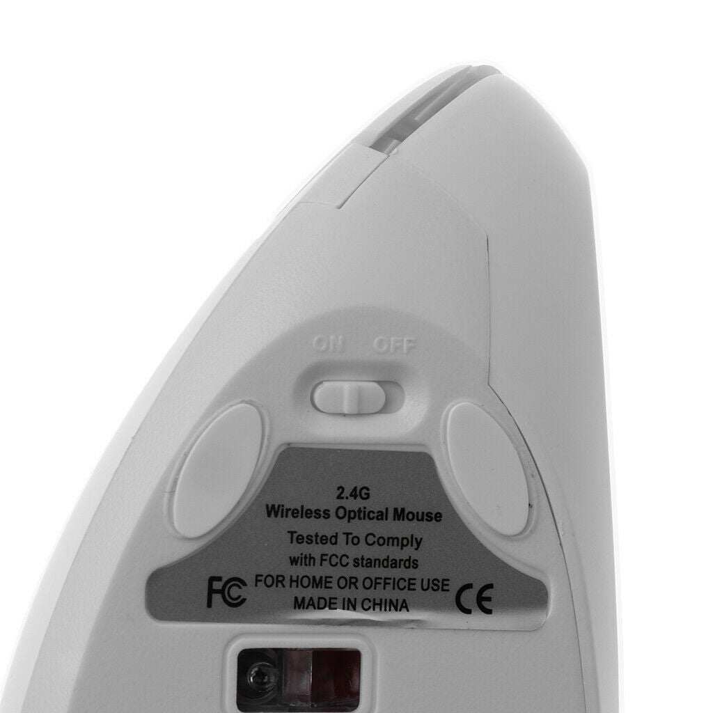 6D 2.4G Wireless Vertical Ergonomic Optical 1600 DPI Mouse 5 Buttons White