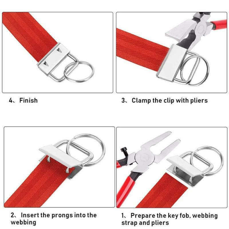 40pcs 25mm Key Fob Keychain Hardware with Pliers Tool for Wristlet Key Lanyard