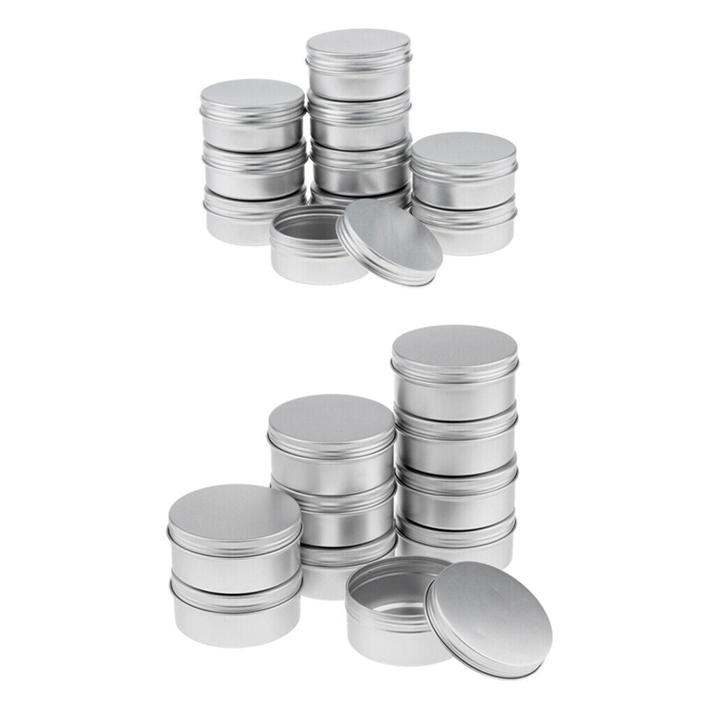 (50ml &150ml) 20 Pcs Metal Tin Cans, Round Empty Container Cans with Screw Caps