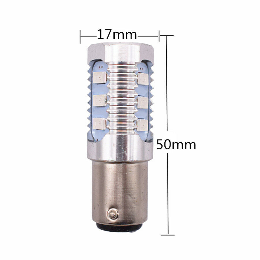 2x 1157 Red LED Flashing Strobe Blinking Brake Tail Light 17*40mm Long-lasting