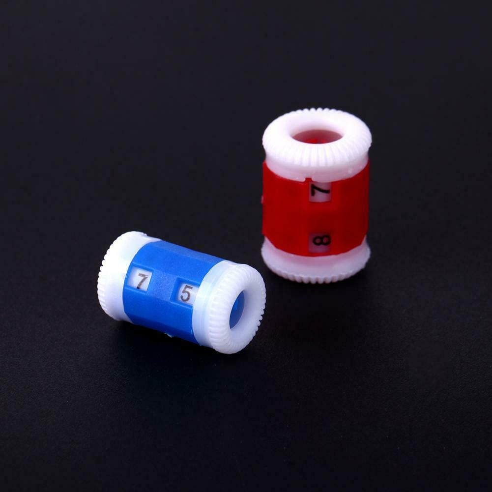 2pcs Plastic Knitting Needles Row Counters Crochet Weaving Knit Stitch Tool # @
