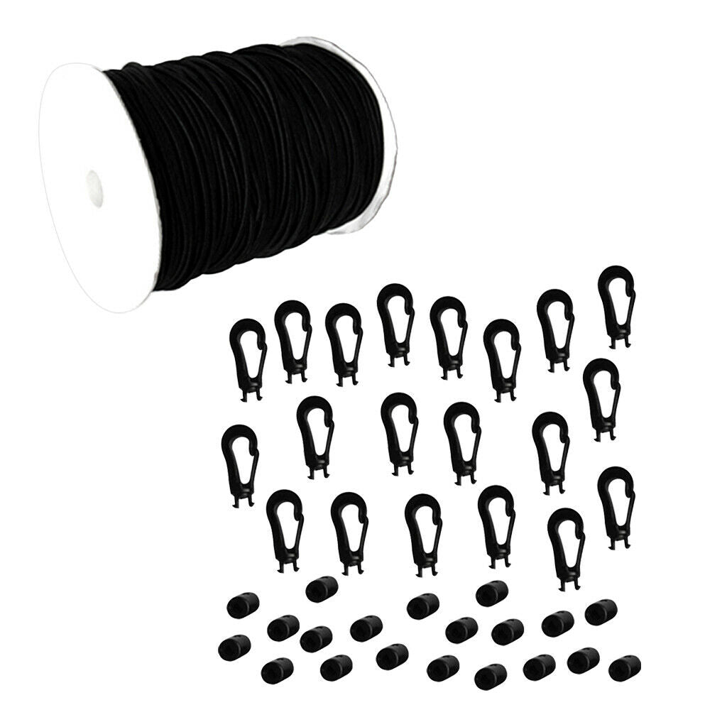 5mm 10m Stretch Bungee Rope Shock Cord Tie Down & Hook Ends Boats Trailers