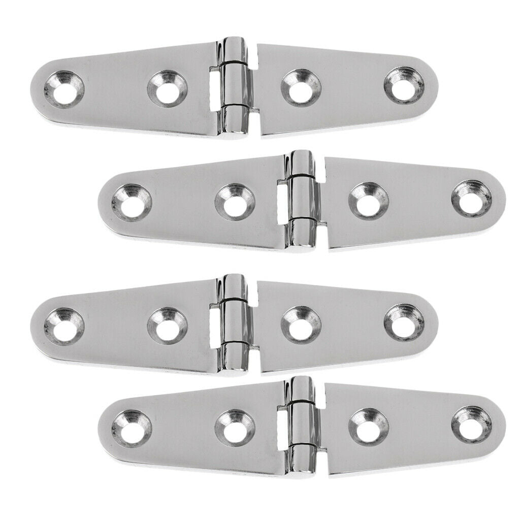4 Pieces 100 X 25mm Marine 316 Stainless Steel Bridge Strap Door Hinge