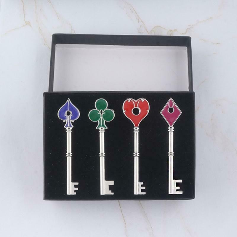 Game Residents Evils Keychain Set RPD Square Plum Heart Key Police Playing Cards
