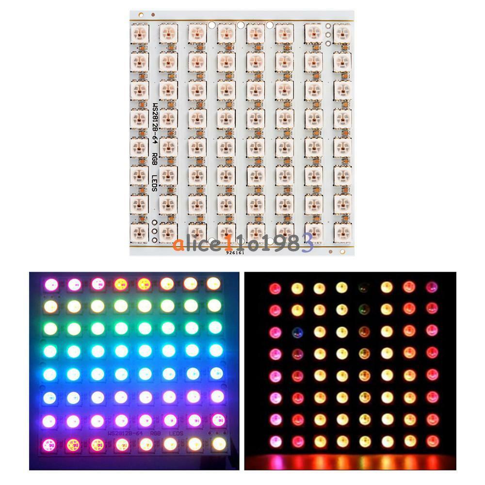 WS2812B 8x8 64-Bit Full Color 5050 RGB LED Lamp Panel Light for Arduino OS857