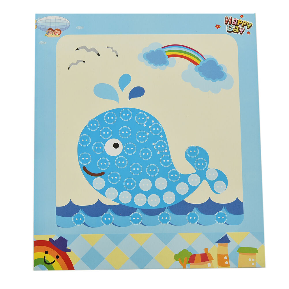 1 Pcs DIY Button Drawing Painting Interactive Material Kids Educational To.l8