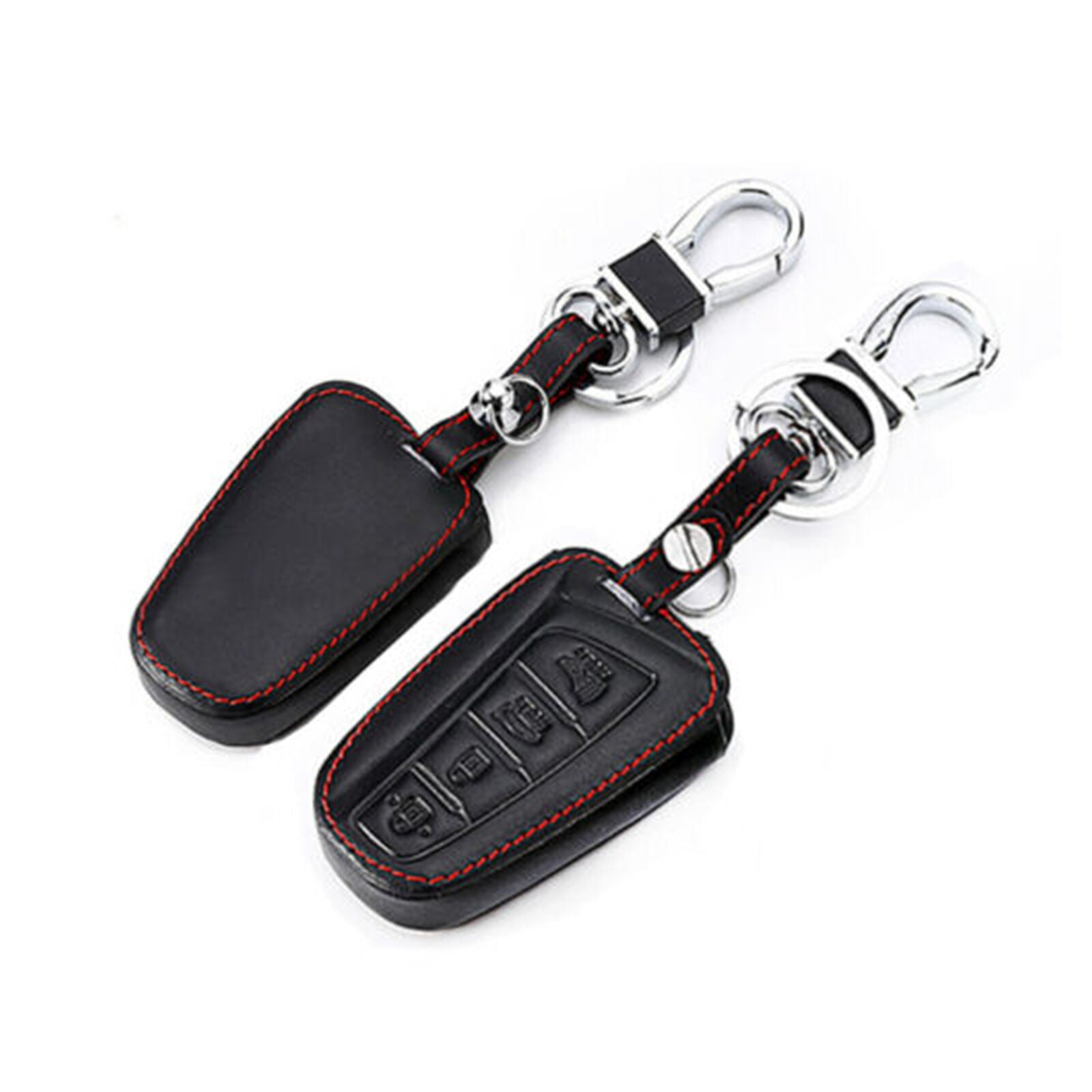 For Hyundai Santa Fe ix45 Remote Key Fob Bag Holder Leather Cover Case 4 Buttons