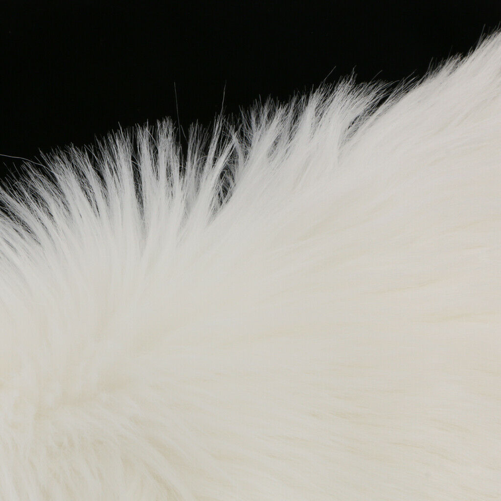 2x Round Faux Fur Seat Cushion Artificial Sheepskin Floor Rug Car Mat Pad