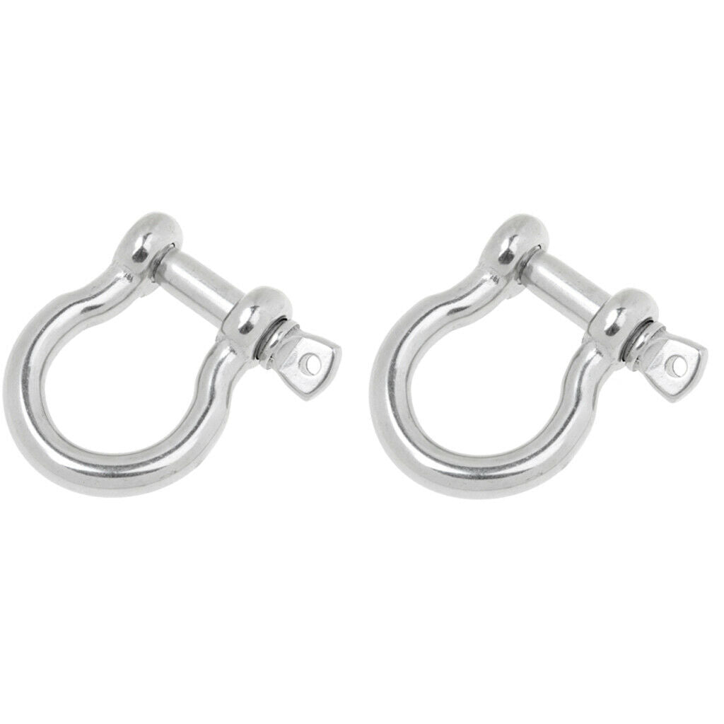 2 Pieces Boat Chain Rigging Bow Shackle Captive Pin 304 Stainless Steel 10mm