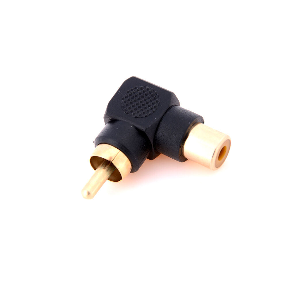 2pcs RCA Right Angle Male to Female Phone Adapters AV Plug Connector 90Deg.l8