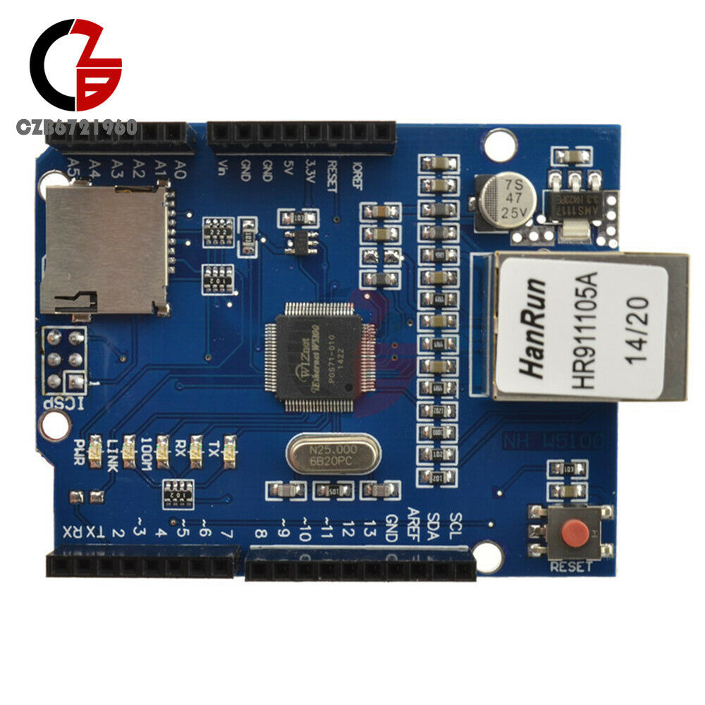 2PCS Ethernet Shield W5100 For Arduino Board UNO MEGA2560 R3 ATMega 328 1280