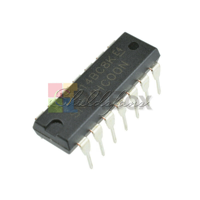 100Pcs 74HC00 SN74HC00N Quad 2-Input NAND Gate IC 14Pin DIP-14P Chip IC