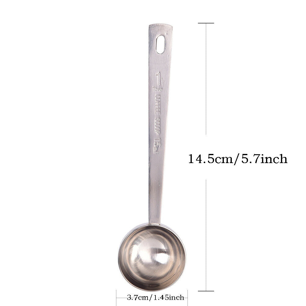 Coffee Measure Spoon Tablespoon Stainless Steel Scoop Coffee Tea Baking Su.l8